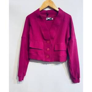 NEW IF SO rib cardigan in fuschia